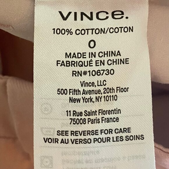 Vince Washed Cotton Low Rise Straight Leg Ankle Cropped Chino Pants Rose Pink - Picture 8 of 9